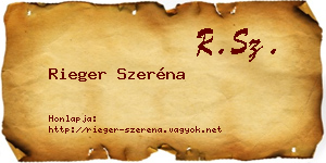 Rieger Szeréna névjegykártya